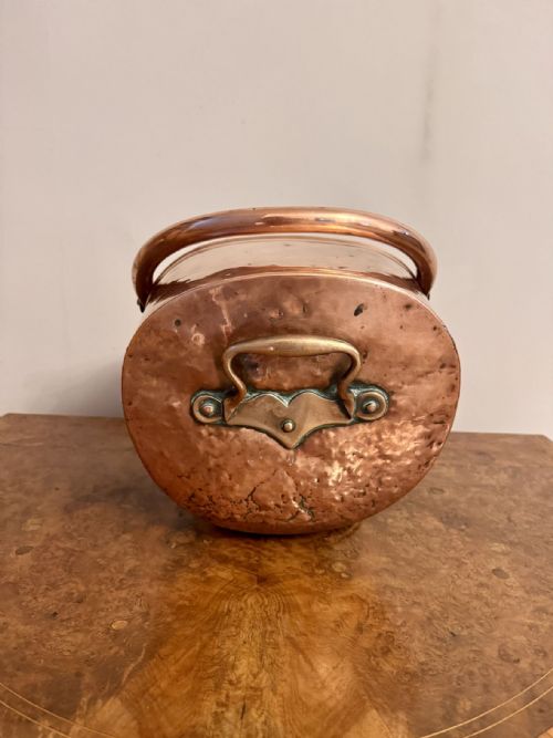 ANTIQUE GEORGE III COPPER HELMET COAL SCUTTLE - ADDITIONAL PHOTO 2