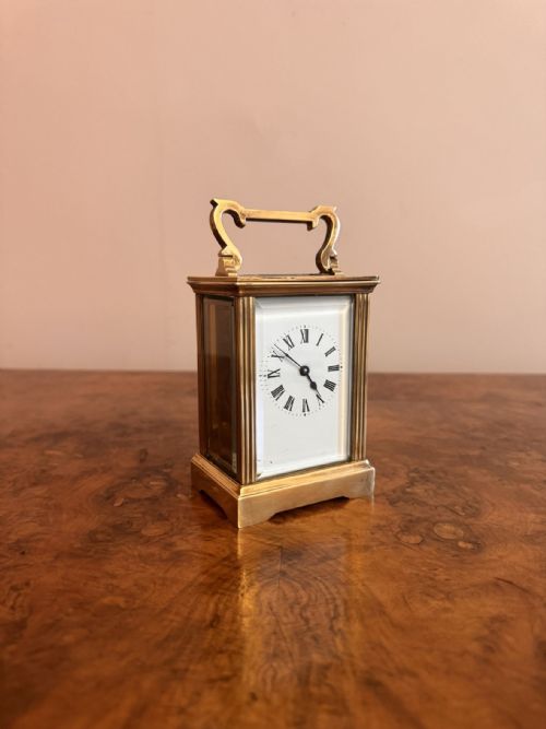 QUALITY ANTIQUE VICTORIAN BRASS CARRIAGE CLOCK - ADDITIONAL PHOTO 1