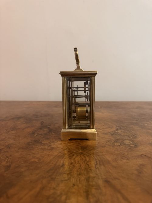 QUALITY ANTIQUE VICTORIAN BRASS CARRIAGE CLOCK - ADDITIONAL PHOTO 4