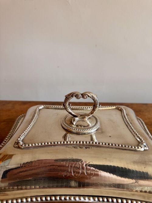 ANTIQUE EDWARDIAN SILVER PLATED ENTREE DISH - ADDITIONAL PHOTO 1