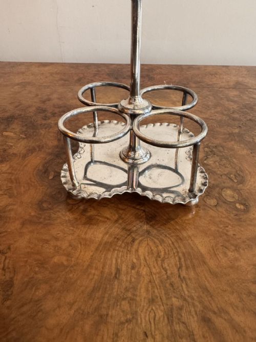 LOVELY ANTIQUE EDWARDIAN SILVER PLATED CRUET SET - ADDITIONAL PHOTO 5