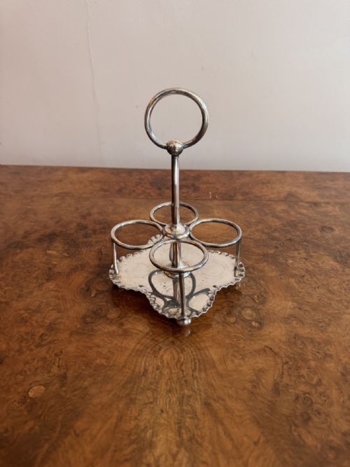LOVELY ANTIQUE EDWARDIAN SILVER PLATED CRUET SET - ADDITIONAL PHOTO 1