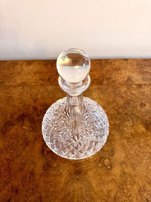 ANTIQUE EDWARDIAN QUALITY CUT GLASS SHIPS DECANTER - ADDITIONAL PHOTO 3