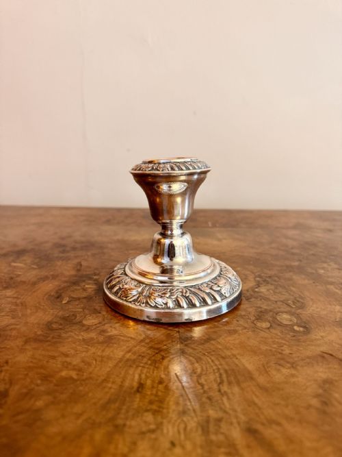 QUALITY PAIR OF ANTIQUE VICTORIAN MINIATURE CANDLESTICKS - ADDITIONAL PHOTO 1
