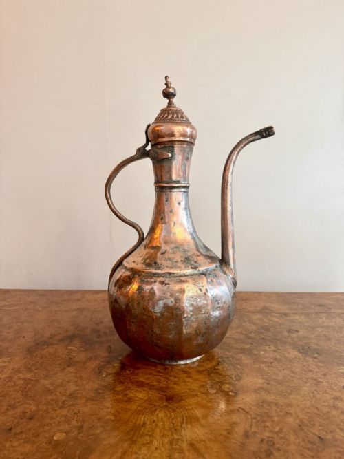 QUALITY 19TH CENTURY ANTIQUE MIDDLE EASTERN COPPER COFFEE POT