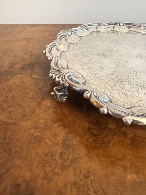 QUALITY ANTIQUE VICTORIAN SILVER PLATED TRAY - ADDITIONAL PHOTO 1