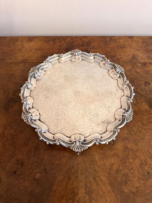 QUALITY ANTIQUE VICTORIAN SILVER PLATED TRAY - ADDITIONAL PHOTO 3