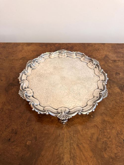 QUALITY ANTIQUE VICTORIAN SILVER PLATED TRAY - ADDITIONAL PHOTO 4