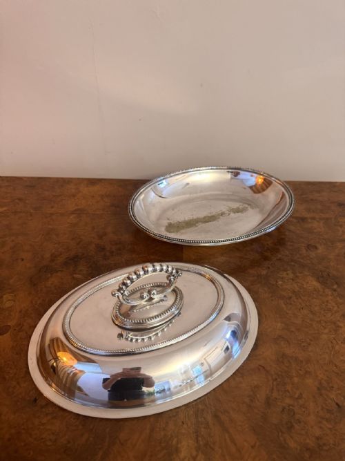 WONDERFUL QUALITY ANTIQUE EDWARDIAN SILVER PLATED ENTREE DISH - ADDITIONAL PHOTO 3