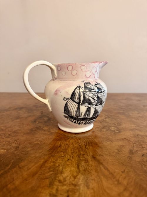 QUALITY ANTIQUE VICTORIAN SUNDERLAND LUSTRE JUG - ADDITIONAL PHOTO 4