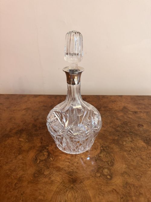 QUALITY ANTIQUE SILVER COLLAR DECANTER - ADDITIONAL PHOTO 4