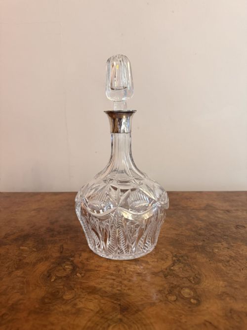 QUALITY ANTIQUE SILVER COLLAR DECANTER - ADDITIONAL PHOTO 2