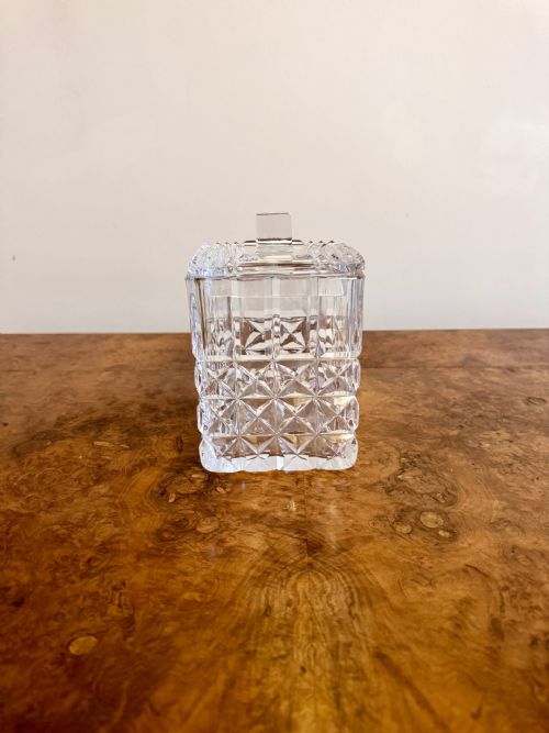 QUALITY ANTIQUE EDWARDIAN CUT GLASS BISCUIT JAR - ADDITIONAL PHOTO 3