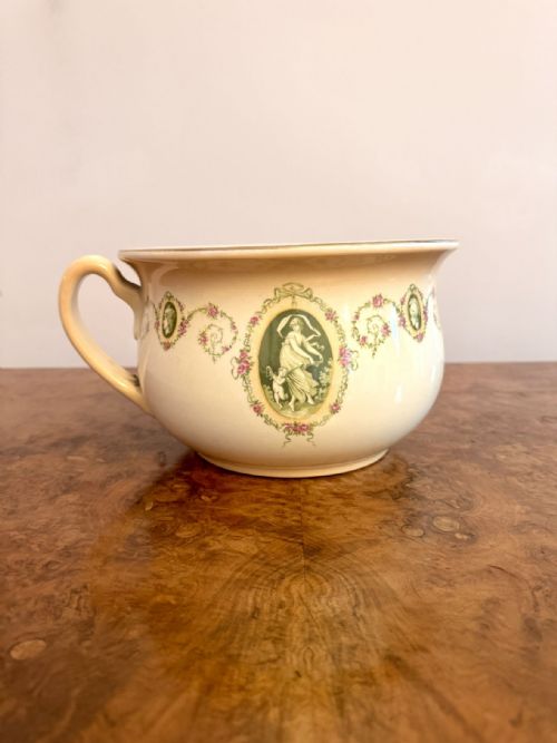 PRETTY ANTIQUE CERAMIC CHAMBER POT - ADDITIONAL PHOTO 1