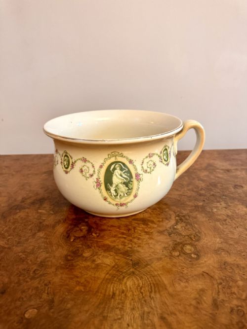 PRETTY ANTIQUE CERAMIC CHAMBER POT - ADDITIONAL PHOTO 3