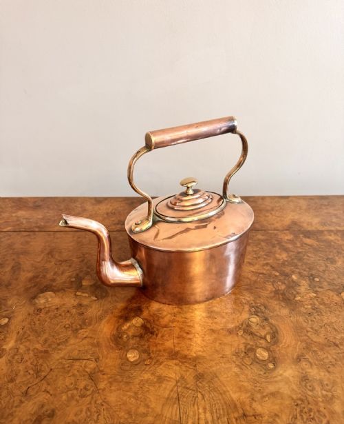 SMALL ANTIQUE GEORGE III QUALITY COPPER KETTLE - ADDITIONAL PHOTO 3