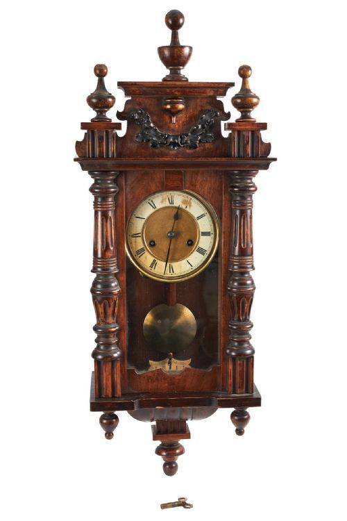 ANTIQUE WALNUT WALL CLOCK
