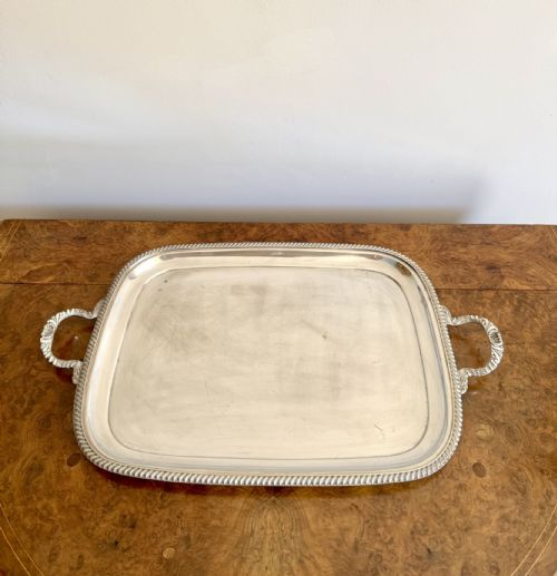QUALITY ANTIQUE EDWARDIAN SILVER PLATED TRAY - ADDITIONAL PHOTO 2