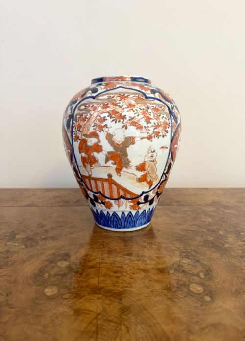 FINE QUALITY ANTIQUE JAPANESE IMARI SHAPED VASE - ADDITIONAL PHOTO 3