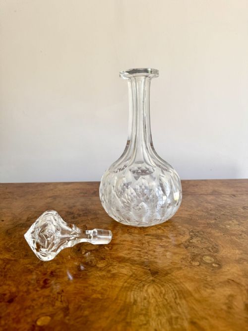 WONDERFUL QUALITY ANTIQUE EDWARDIAN CUT GLASS DECANTER - ADDITIONAL PHOTO 1