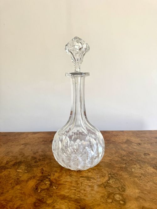 WONDERFUL QUALITY ANTIQUE EDWARDIAN CUT GLASS DECANTER