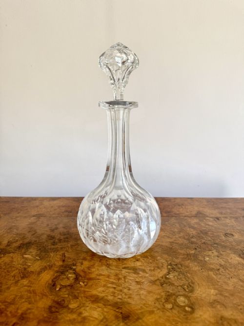 WONDERFUL QUALITY ANTIQUE EDWARDIAN CUT GLASS DECANTER - ADDITIONAL PHOTO 2