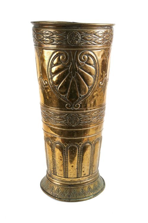 UNUSUAL LARGE ANTIQUE BRASS STICK OR UMBRELLA STAND
