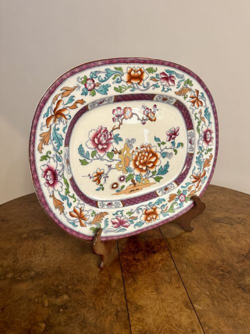 PRETTY ANTIQUE VICTORIAN LARGE MEAT PLATTER - ADDITIONAL PHOTO 1