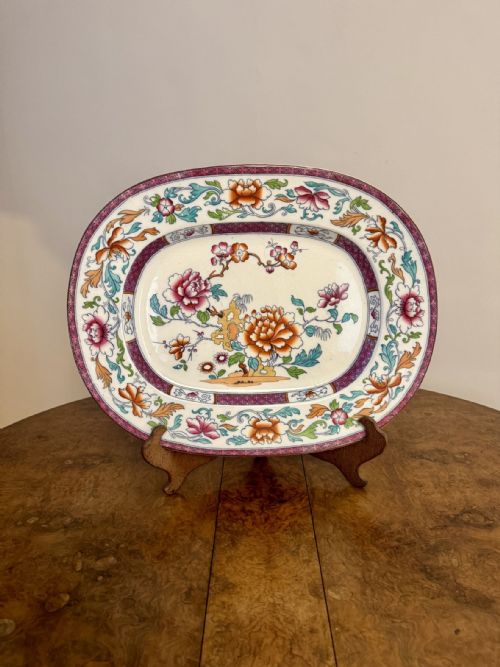 PRETTY ANTIQUE VICTORIAN LARGE MEAT PLATTER
