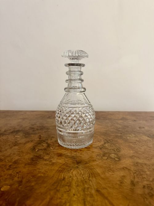 QUALITY ANTIQUE EDWARDIAN CUT GLASS DECANTER