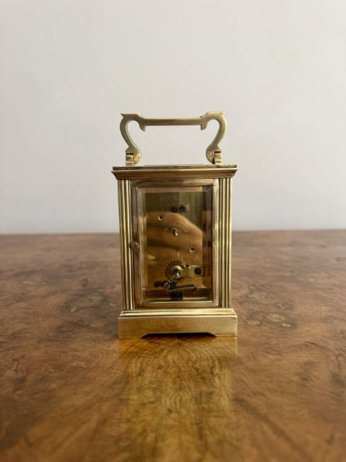 FINE QUALITY ANTIQUE EDWARDIAN BRASS CARRIAGE CLOCK - ADDITIONAL PHOTO 2