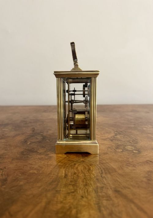 FINE QUALITY ANTIQUE EDWARDIAN BRASS CARRIAGE CLOCK - ADDITIONAL PHOTO 1
