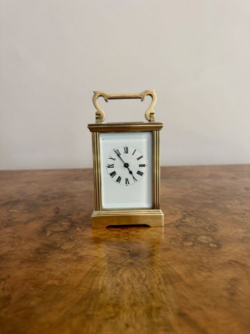 FINE QUALITY ANTIQUE EDWARDIAN BRASS CARRIAGE CLOCK
