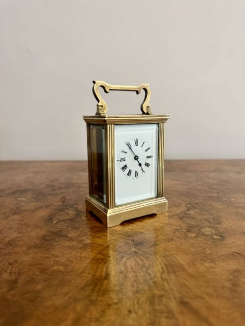 FINE QUALITY ANTIQUE EDWARDIAN BRASS CARRIAGE CLOCK - ADDITIONAL PHOTO 3