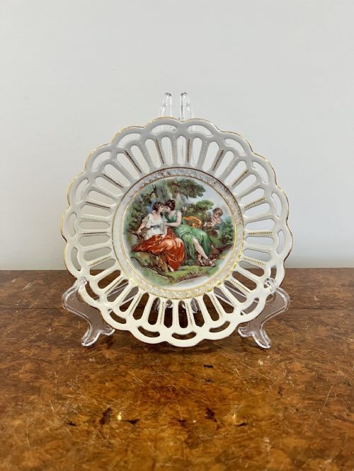 Antique Edwardian Quality Porcelain Ribbon Dish