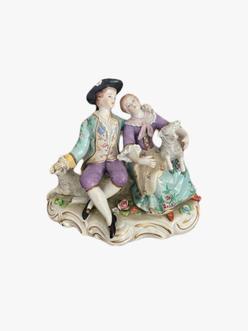 Late 19th Century English Victorian Antique Porcelain Continental Group