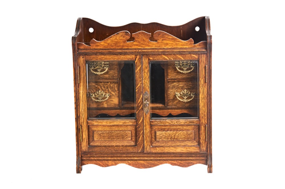 Quality Antique Oak Smokers Cabinet