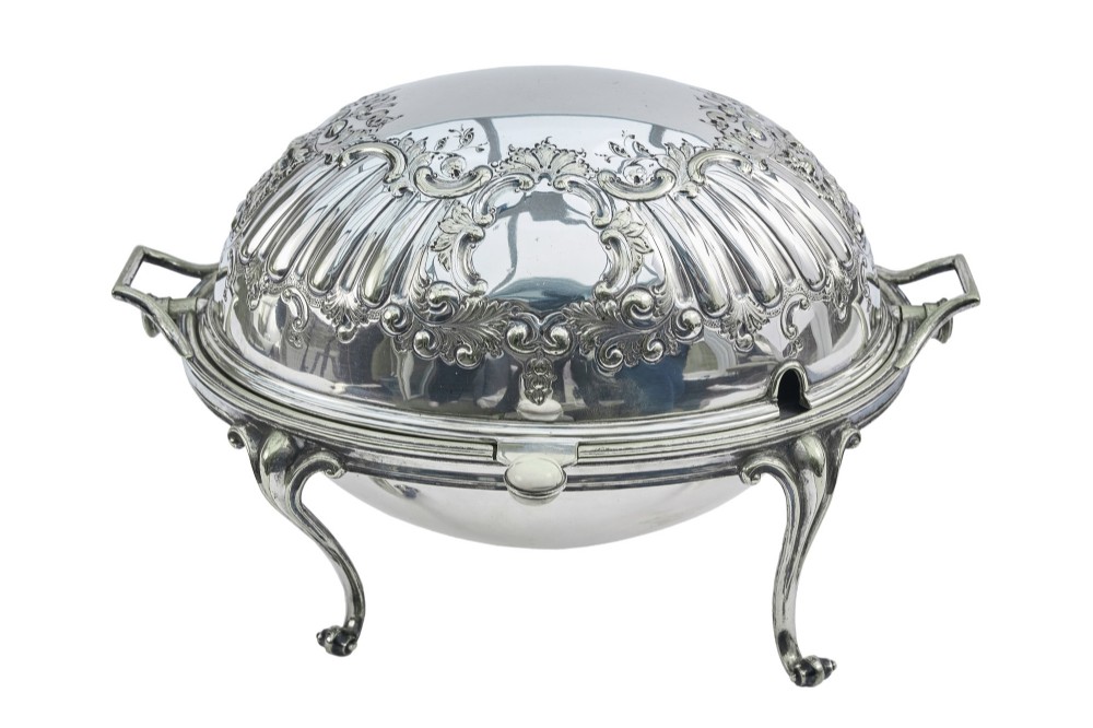 Quality Antique Victorian Silver Plated Revolving Warming Dish