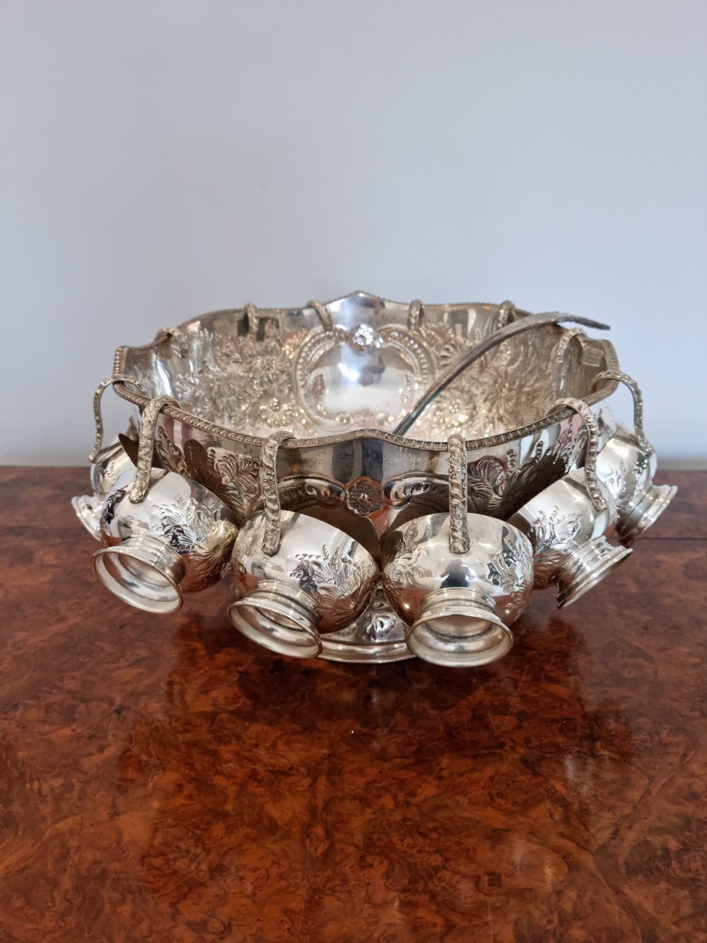 Antique Edwardian Silver Plated Punch Bowl