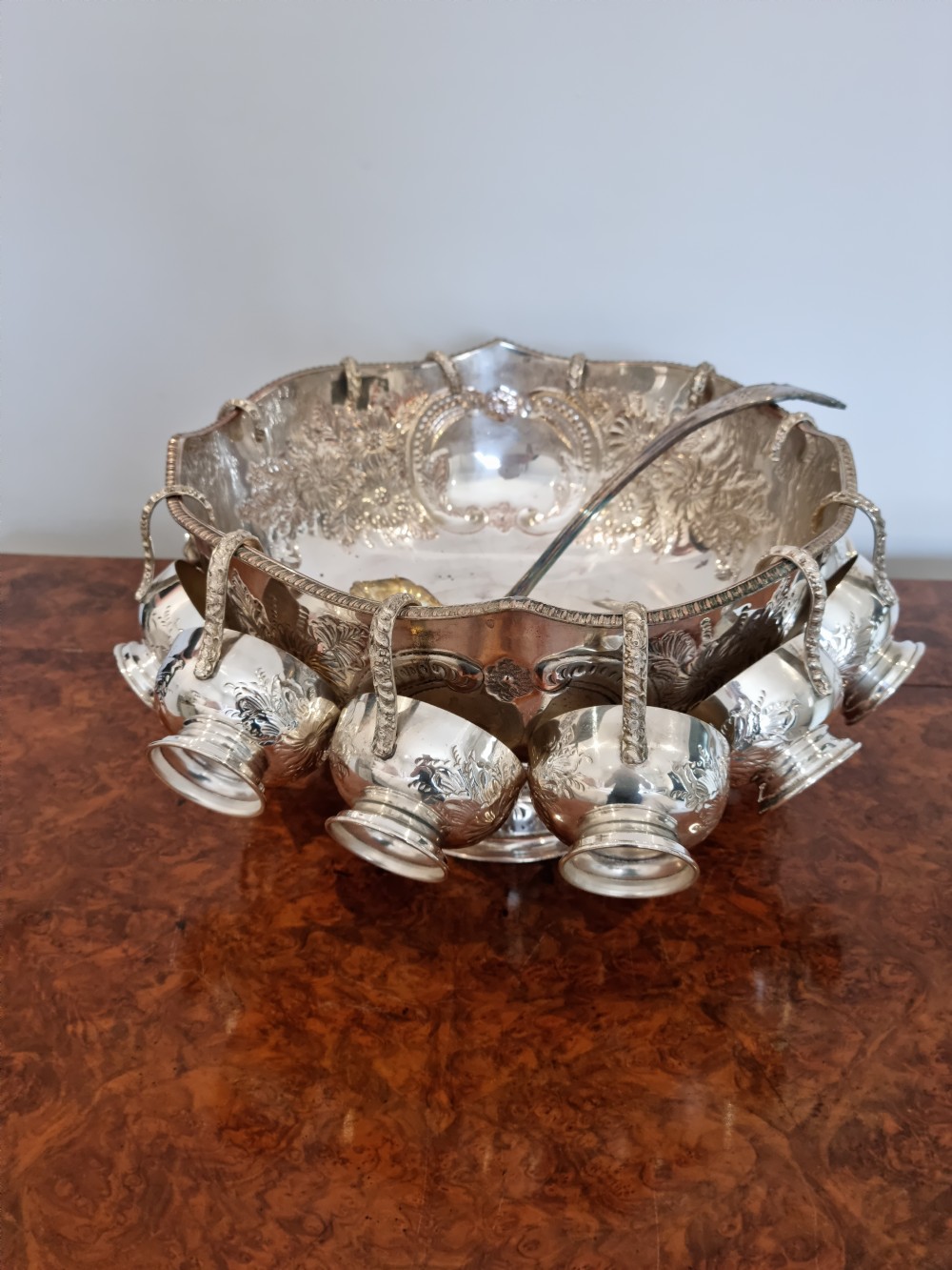 Antique Edwardian Silver Plated Punch Bowl View II