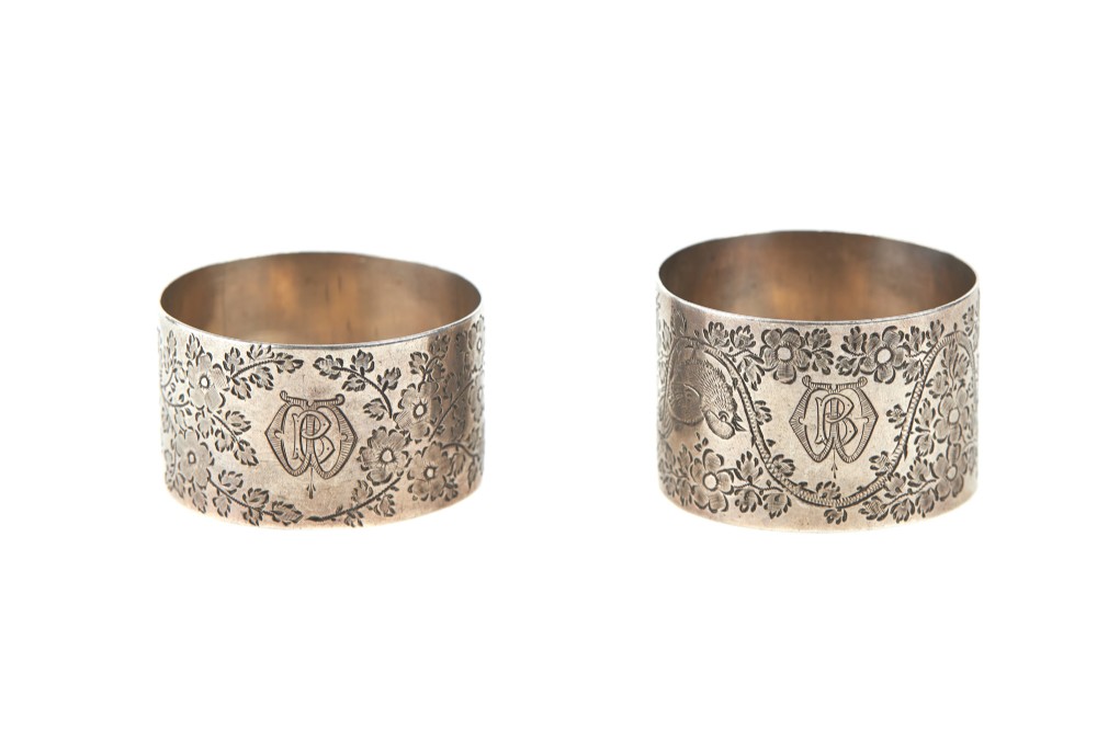 Antique Pair Of Silver Napkin Rings
