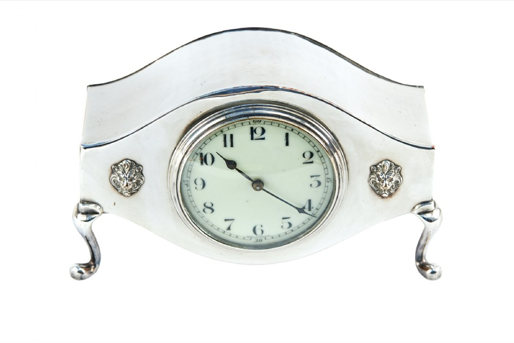 Antique Silver Plated Mantel Clock