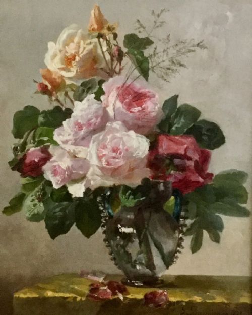 oil painting pierre bourgogne - CATEGORY: ANTIQUE ART - DATED 1880