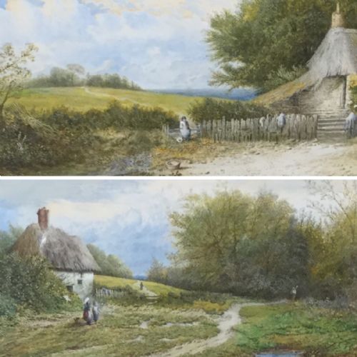 pair edward lait watercolours - CATEGORY: ANTIQUE ART - DATED 1870