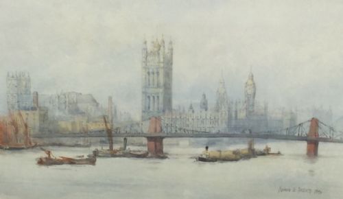 frances enesbitt watercolour - CATEGORY: ANTIQUE ART - DATED 1890