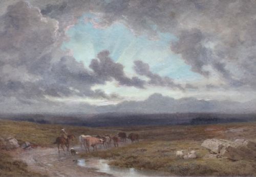 edward hargitt watercolour - CATEGORY: ANTIQUE ART - DATED 1890