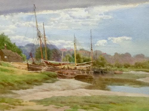 charles james adams watercolour - CATEGORY: ANTIQUE ART - DATED 1910