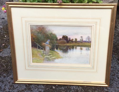 THOMAS MACKAY WATERCOLOUR 'EVENING GLOW' - ADDITIONAL PHOTO 1