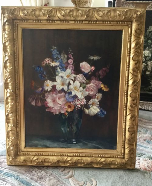 NORAH HCULLEN OIL PAINTING 'VASE OF FLOWERS' - ADDITIONAL PHOTO 1