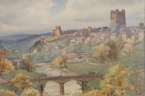 william alister macdonald watercolour 'richmondyorks' - CATEGORY: ANTIQUE ART - DATED 1900